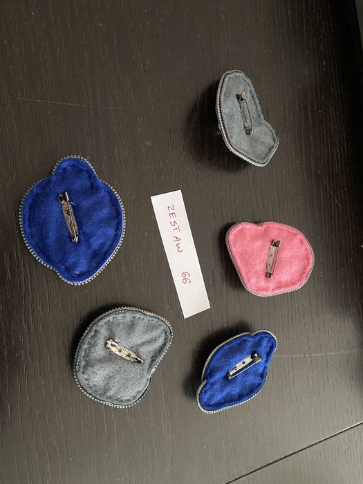 Broszki handmade z suwaków unikat zestaw 66