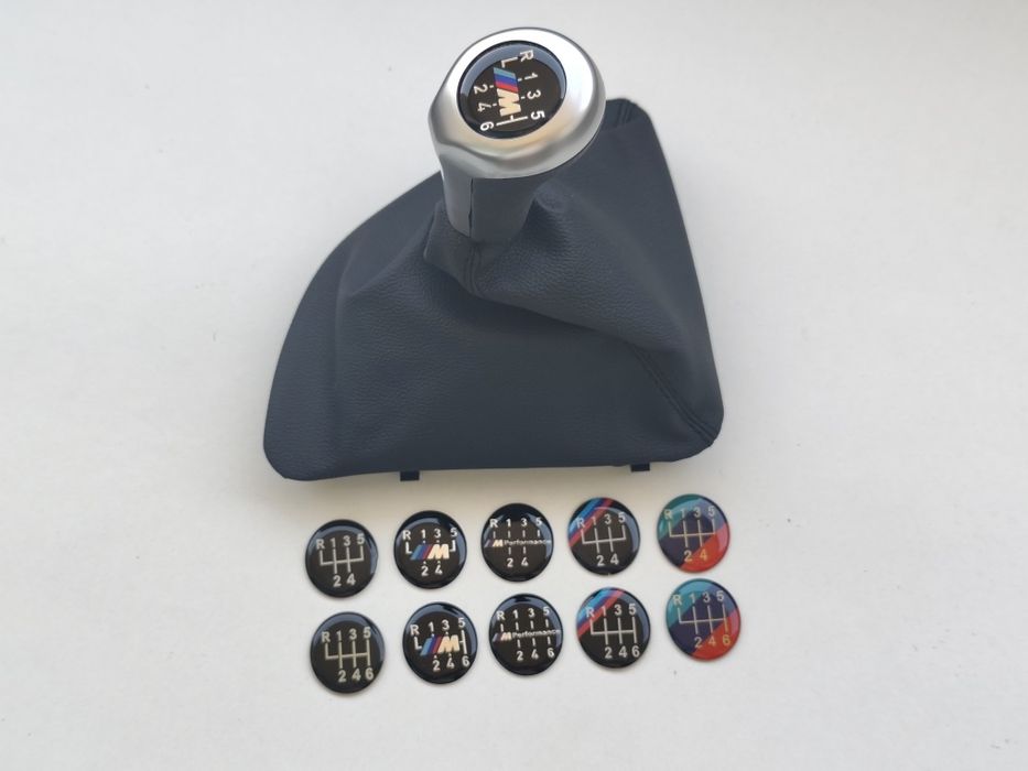 Manete Moca Manípulo Manopla Maçaneta Alavanca Fole velocidades BMW Serie 1 E81 E82 E87 E88 Caixa 5 6 Pack M Pele Lisa Perfurada
