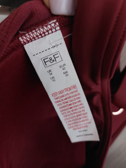 Брендовий роздільний бордовий купальник F&F розмір eur42