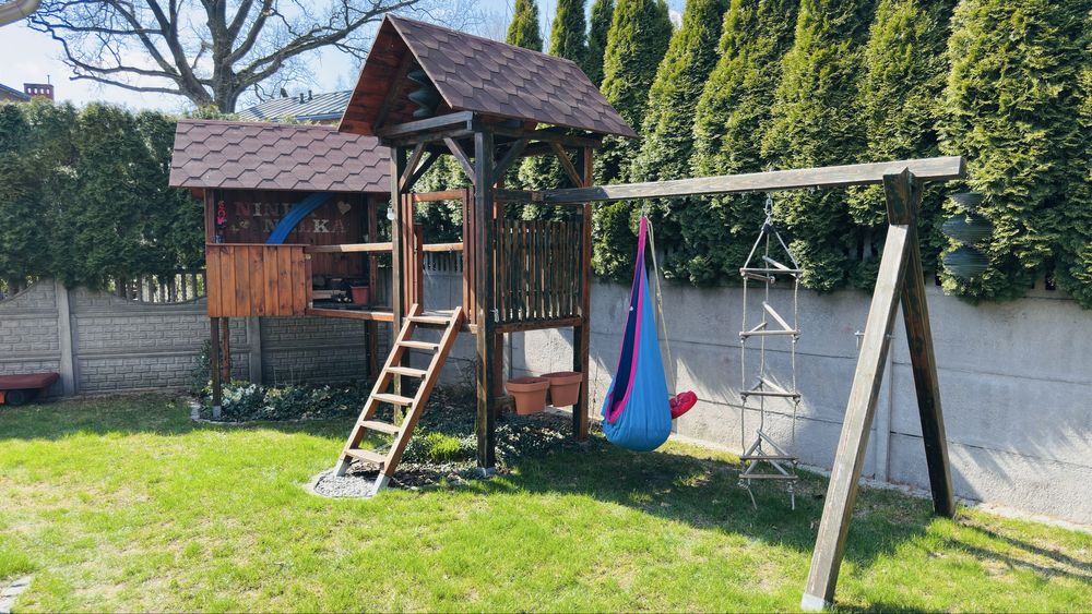 Domek drewniany, plac zabawa, małpi gaj, dla dziecka