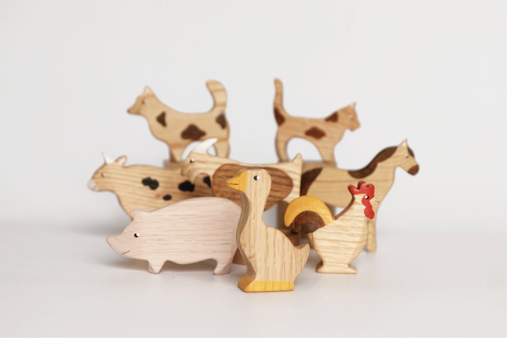 Zestaw zabawek zwierząt na farmie