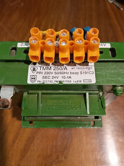 Transformator trafo 230/24v tmm 250a