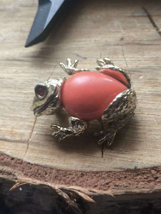Stara metalowa broszka płaz ,żaba ,gekon . Vintage