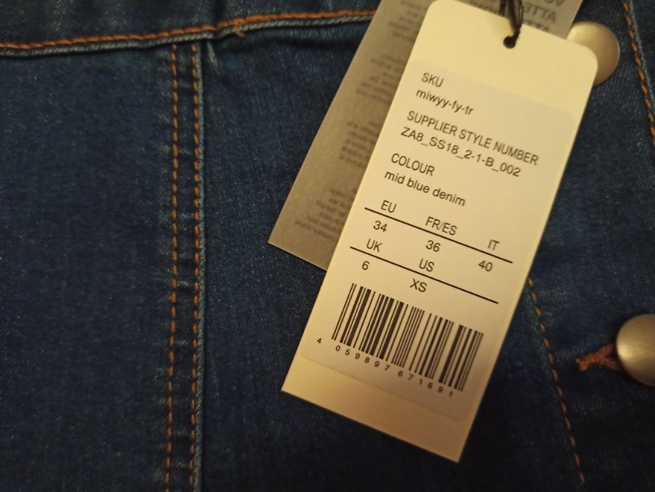 Zalando Essentials Spódnica trapezowa - mid blue denim Rozmiar: 34