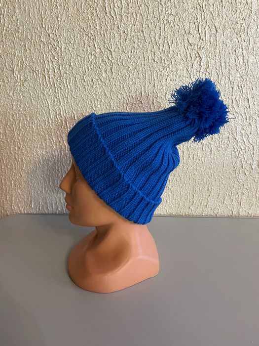 Czapka z pomponem chabrowa Tommy Hilfiger