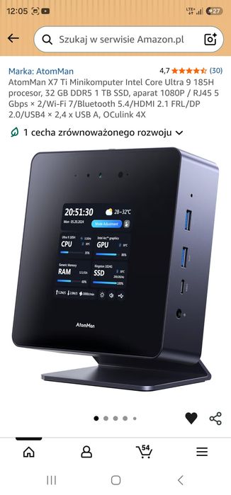 Sprzedam nowy MiniPc AtomMan X7 Ti