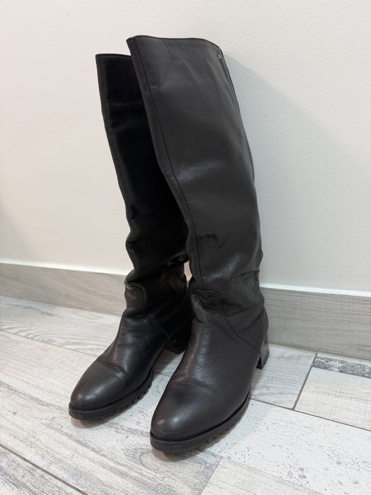 Шкіряні високі чоботи