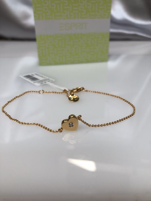 Срібний браслет Esprit, серце, позолота