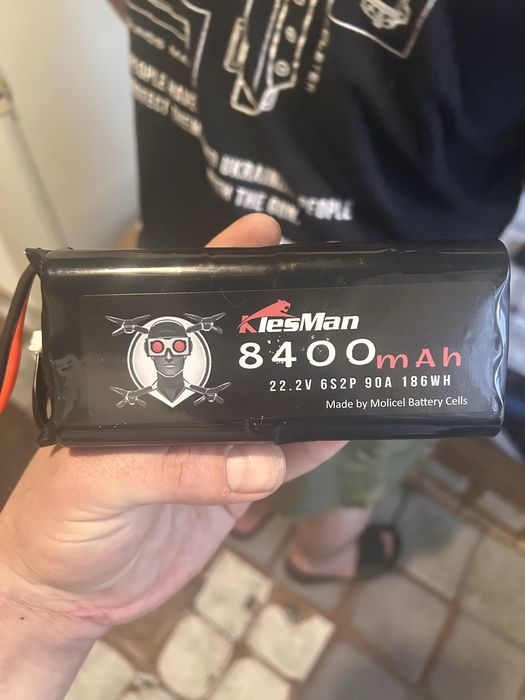 Продам топові збірки,батки,акумулятори,батареї fpv 6s2p, SLP4586S2P, 22,2V, 90A, Packet by Molicel