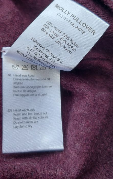 sweter wełniany 80% wełna wool xs 34 fabienne chapot   ciepły zima jes