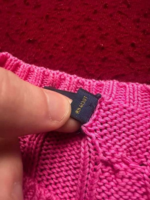 Różowy sweter warkocz Polo Ralph Lauren damski cable knit klasyk