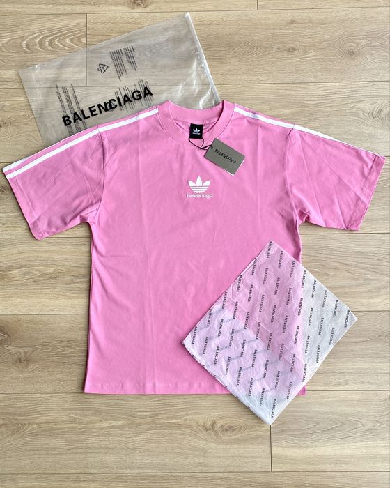 Футболка Balenciaga x Adidas рожева