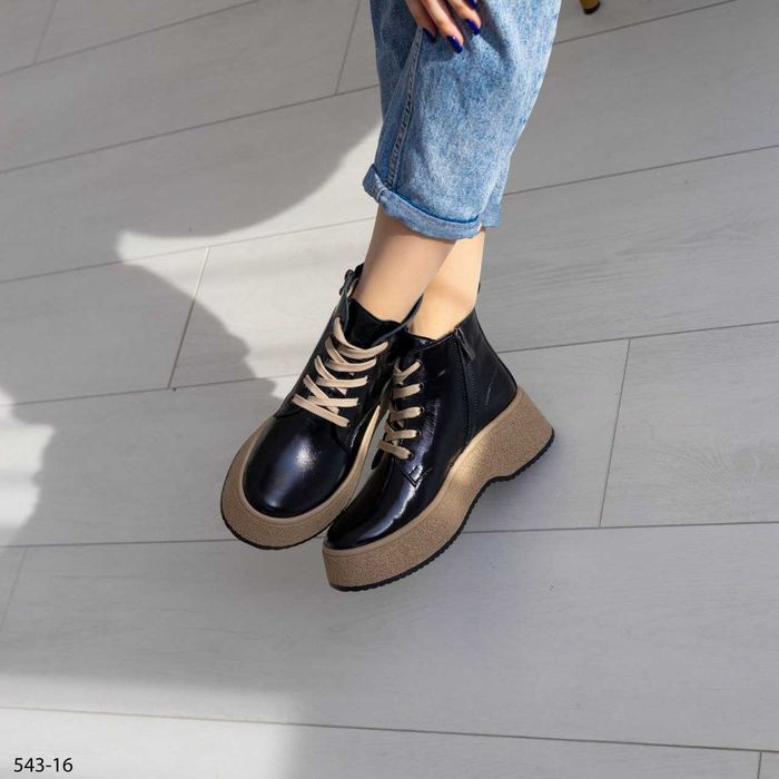 Ботинки женские натуральная кожа наплак весна. Демисезонные (36-40)