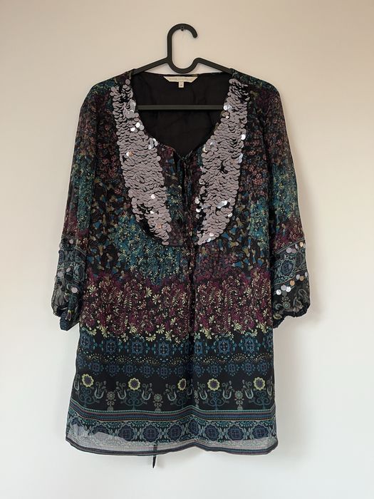 Bluzka boho rękaw 3/4 cekiny