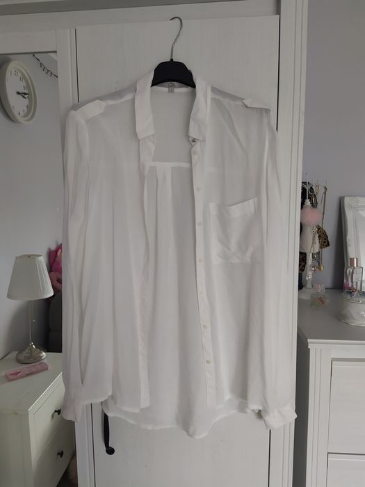biała wiskozowa koszula mgiełka S 36