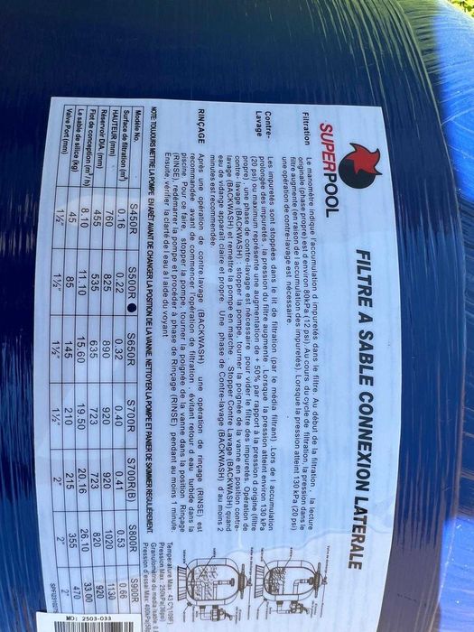 Filtro de areia de piscina Superpool 500