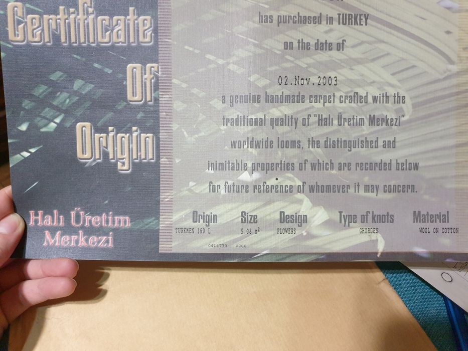 Oryginalny dywan turkmeński, kwiatowy wzór, gordy, wełna na bawełnie