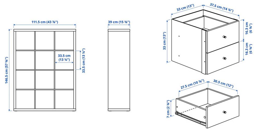Estante IKEA KALLAX com portas e gavetas