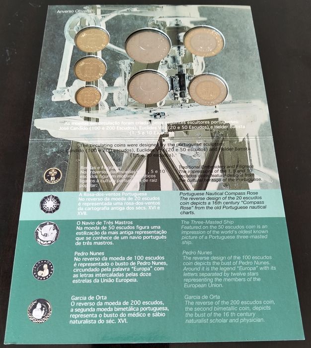 Carteira BNC Set Moedas Portugal 2001 Estado Nova
