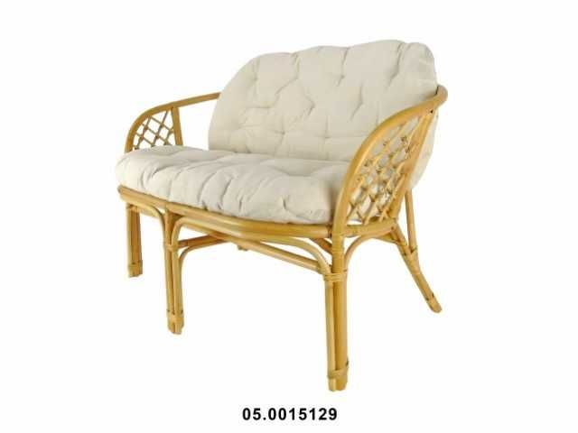 Mobiliário Jardim Rattan -Conj Sofá +2Cadeiras +Mesa Castanho 72 cm