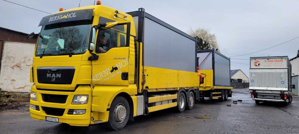 Wynajem kontenerów socjalnych biurowych magazynowych transport hds