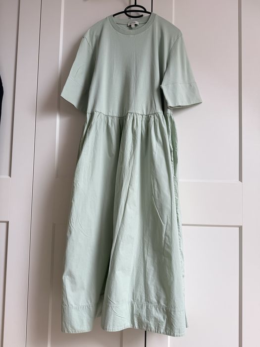 COS sukienka oversize miętowa 38-42