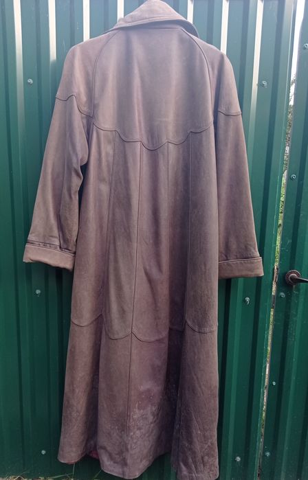 Кожаное женское пальто