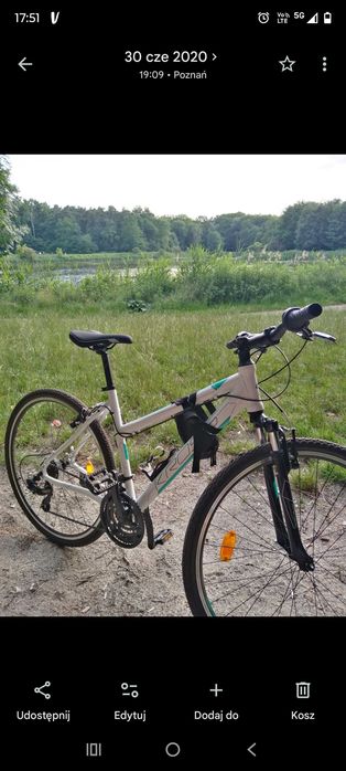 Rower Kross Evado 1.0 biało seledynowy rama 19 (L) koła 28