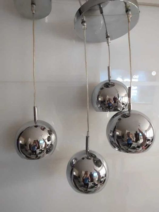 Zestaw lamp Castorama - Srebrne kule
