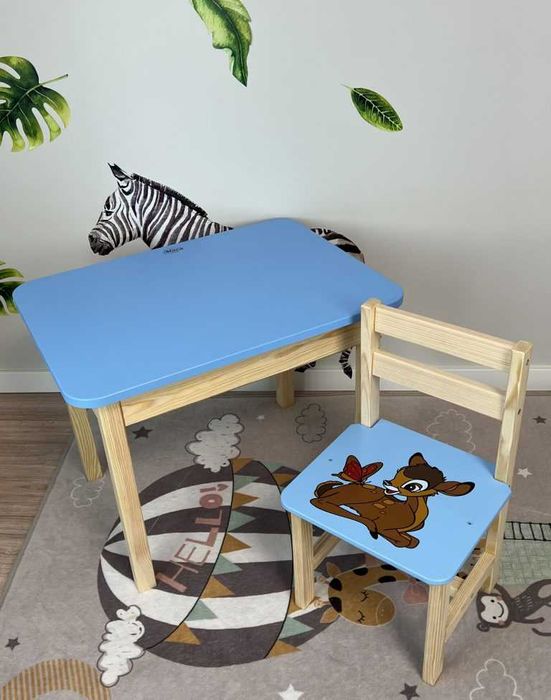Столик зі стільчиком дерев'яний дитячий. Опт від виробника (ціна 1370)