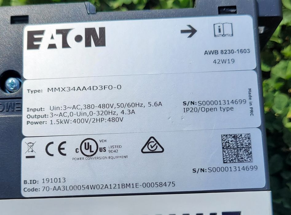 Falownik eaton 3 faz. 400v 1.5kw