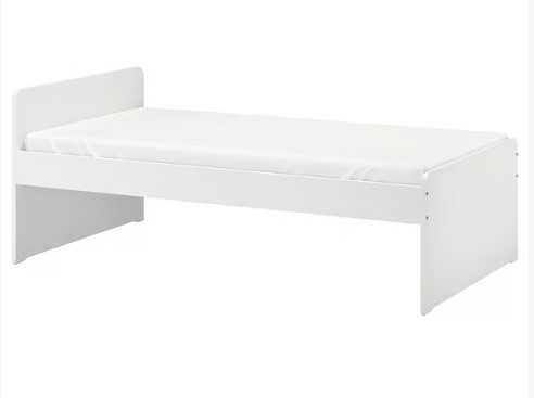 Łóżko IKEA SLAKT rama łóżka biały 90x200cm