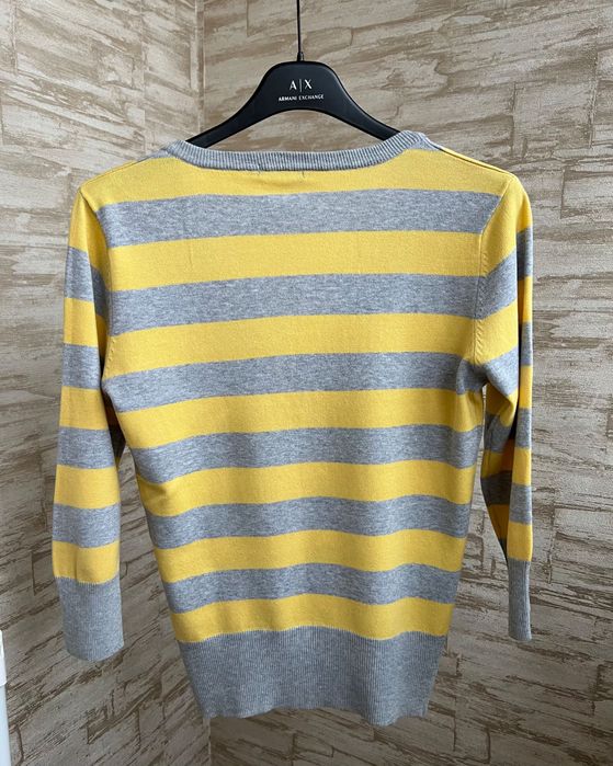 Жіночий подовжений светр джемпер у смужку