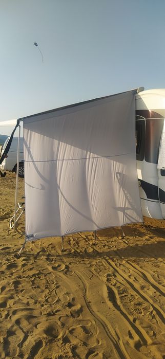 Ściana sunblocer trap bok do rolety markizy kampera przyczepy.