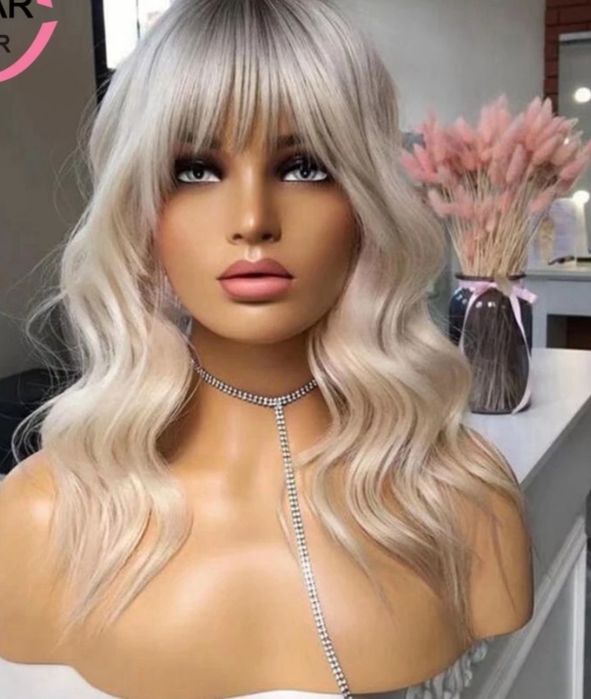 NOWA Peruka platynowy blond włosy naturalne