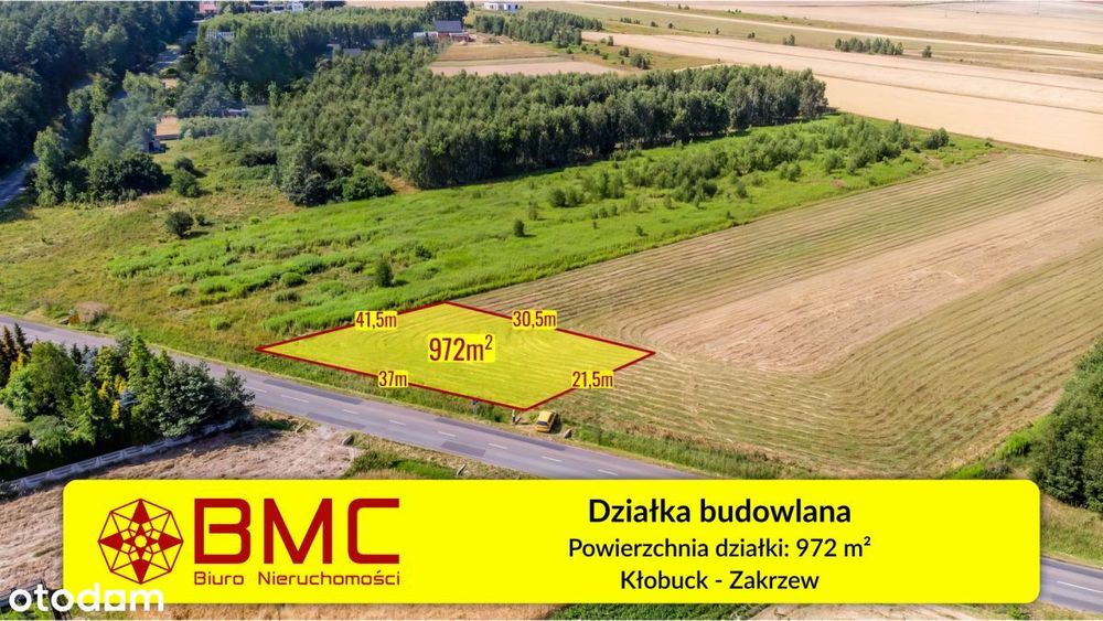 Działka budowlana Pnb Kłobuck Zakrzew 972m2