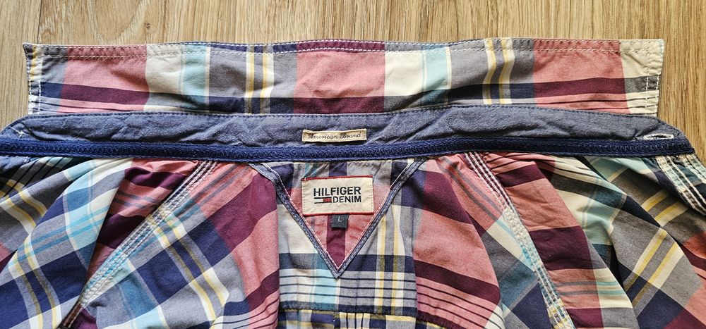 Tommy Hilfiger męska koszula rozmiar L 100% bawełny krótki rękaw