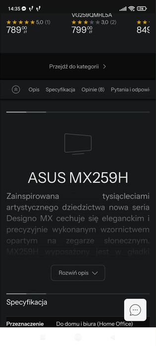 Monitor Asus Mx259