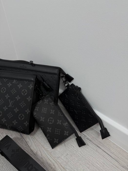 Сумка Louis Vuitton чорна Чоловіча сумка Лв клатч через плече
