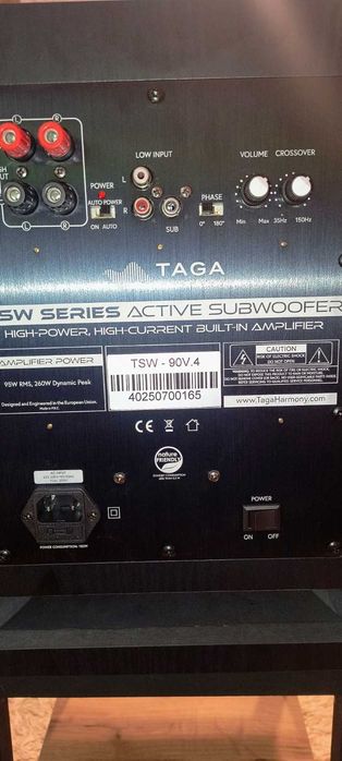 Subwoofer TSW-90v4 aktywny czarny.