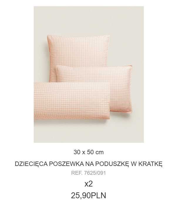 Pościel ZARA Home NOWA!! 220X220 len + bawełna kratka vichy, krata róż
