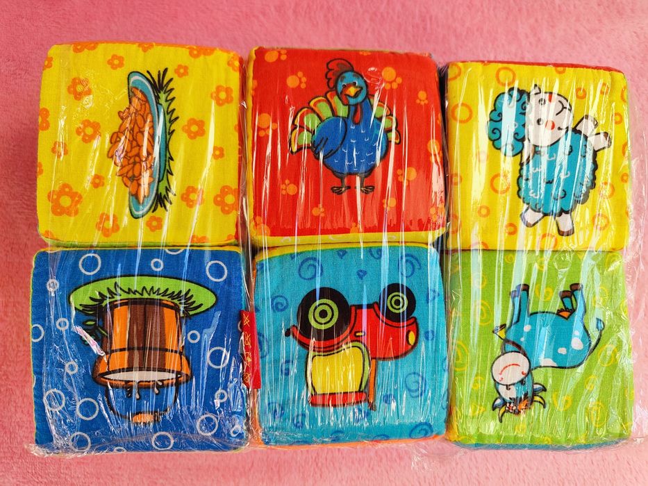 М'які кубики з тваринами, кубики для малюків