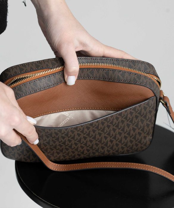 Сумка Michael Kors Jet Set logo brown Майкл Корз