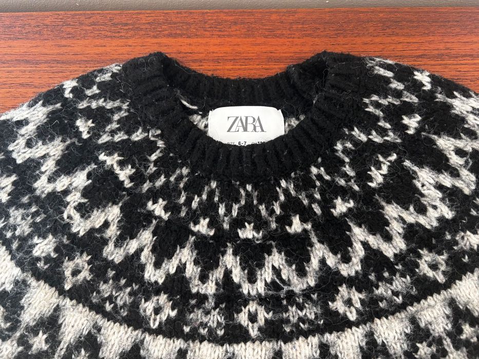 Sweter Zara Norweski wzór dziecięcy 6-7 lat