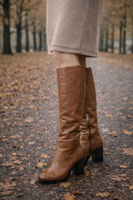 Botas cano alto Camel Tommy Hilfiger 37 + saco protetor