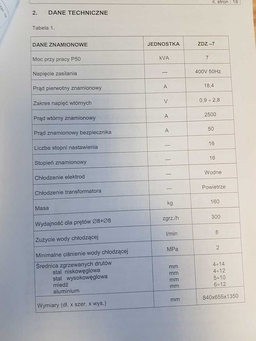 Zgrzewarka zwarciowa doczołowa ASPA ZDZ-7