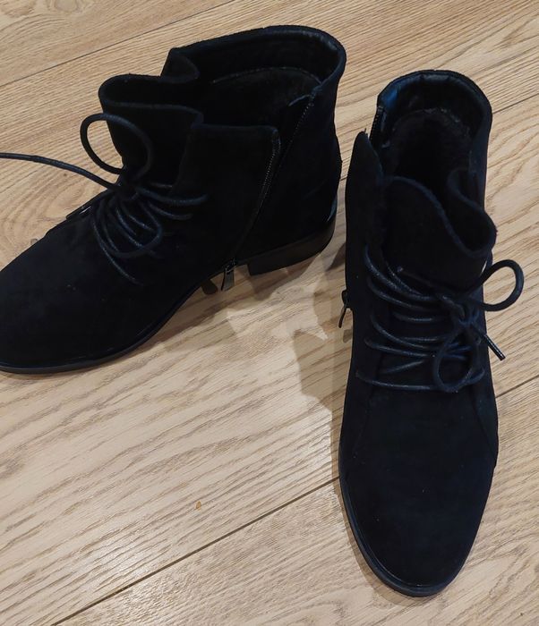Nowe buty botki sztyblety  jesienne Cabin 38 czarny zamsz