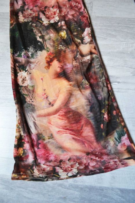 Spodnie dzwony malarski print Obraz malarstwo PrettyLittleThing S
