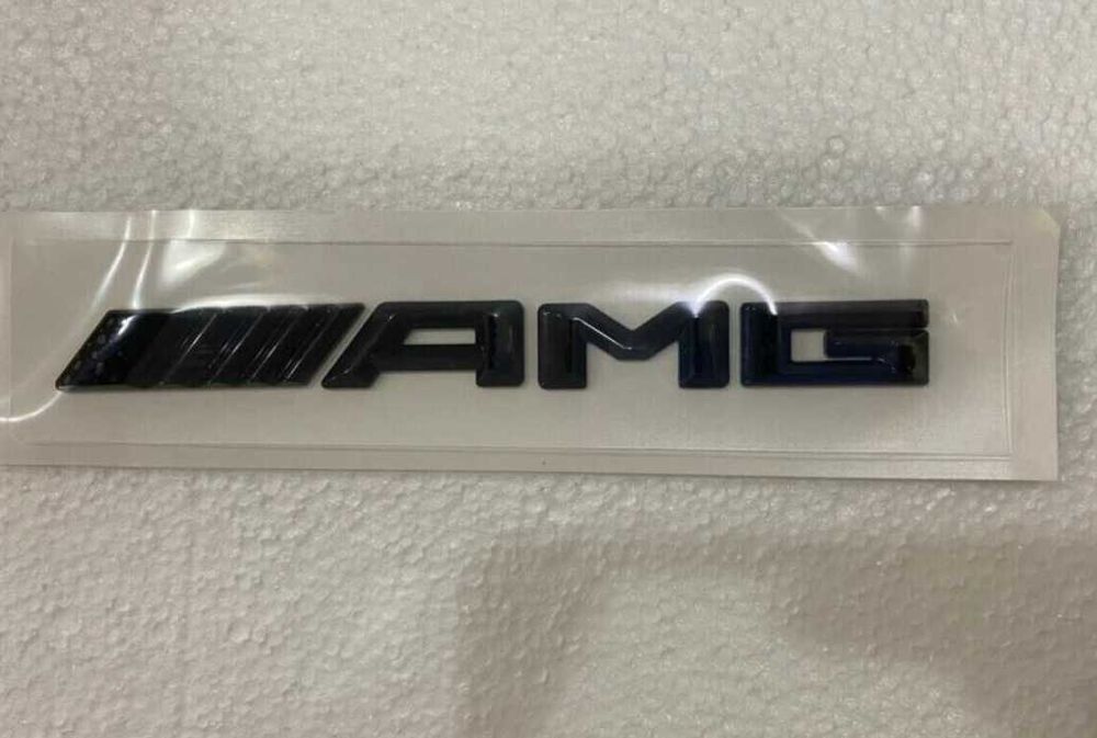 Nowe logo klejane AMG czarny emblemat znaczek przyklejany połysk