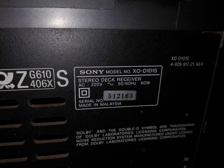 Wieża Sony XO-D101S (gramofon/kaseta/radio)